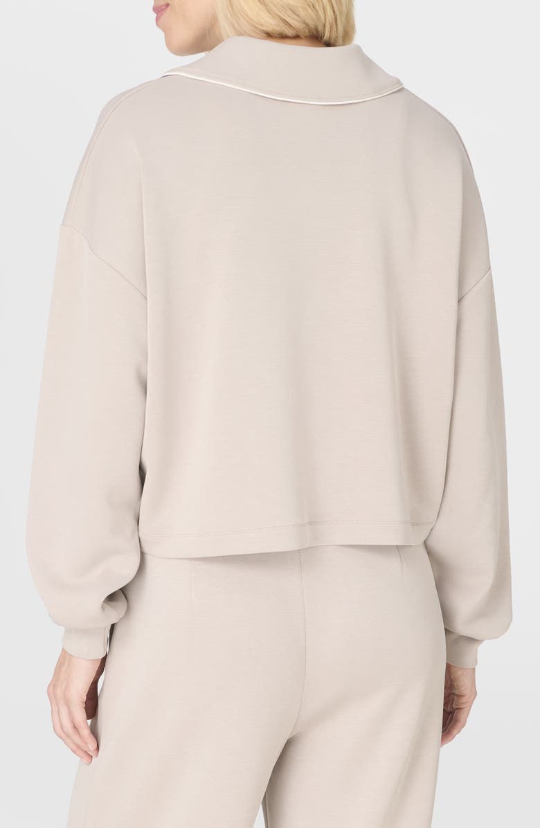 Sweaty Betty Sand Wash Crop Henley Sweatshirt, Alternate, color, Dusk Beige