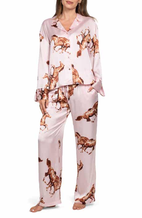 Midnight Bakery Print Satin Pajamas