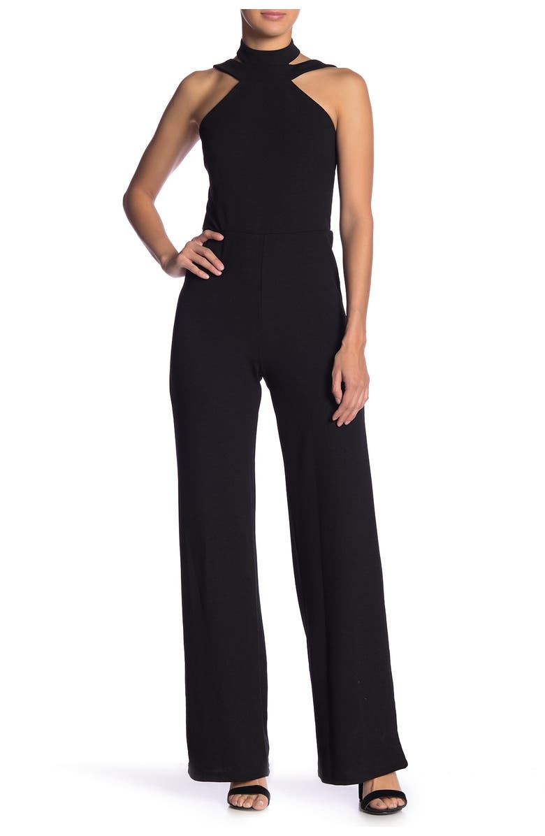 bebe Choker Neck Jumpsuit, Main, color, 