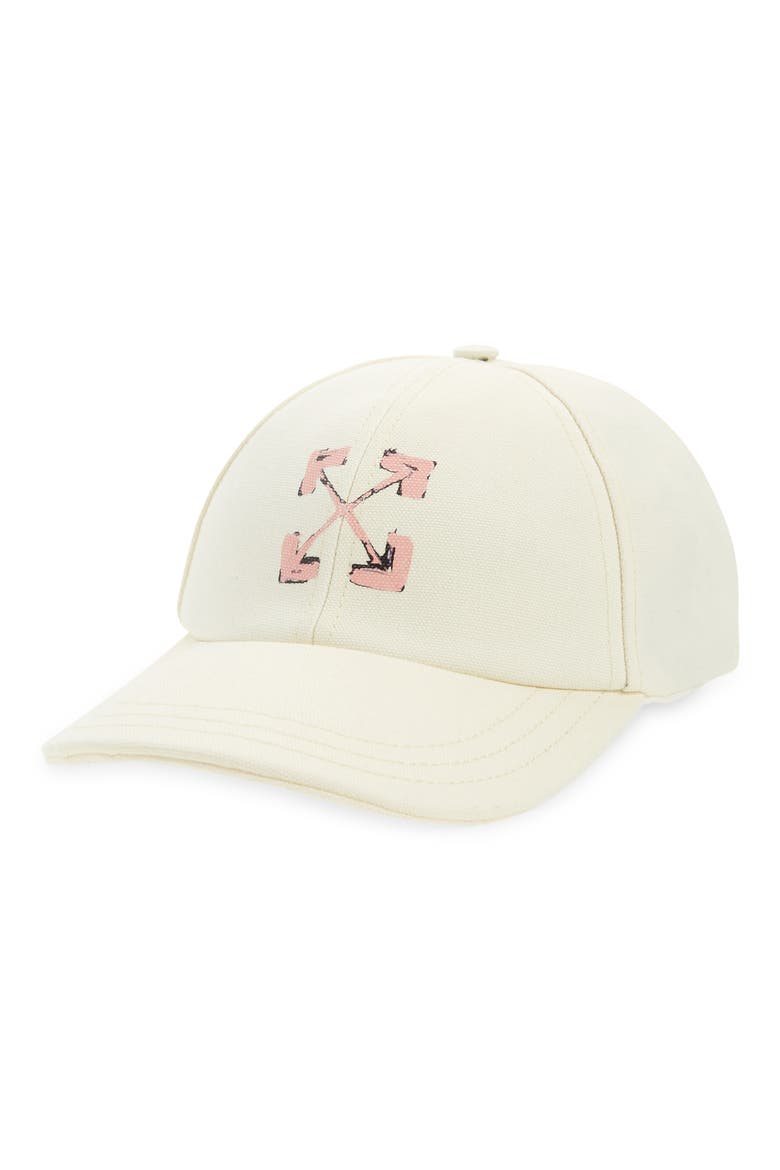 Painted Arrows Logo Cotton Baseball Cap, Main, color, BEIGE PINK