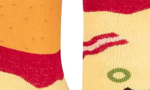 Doiy 2-pack Napoli Pizza Crew Socks In Yellow