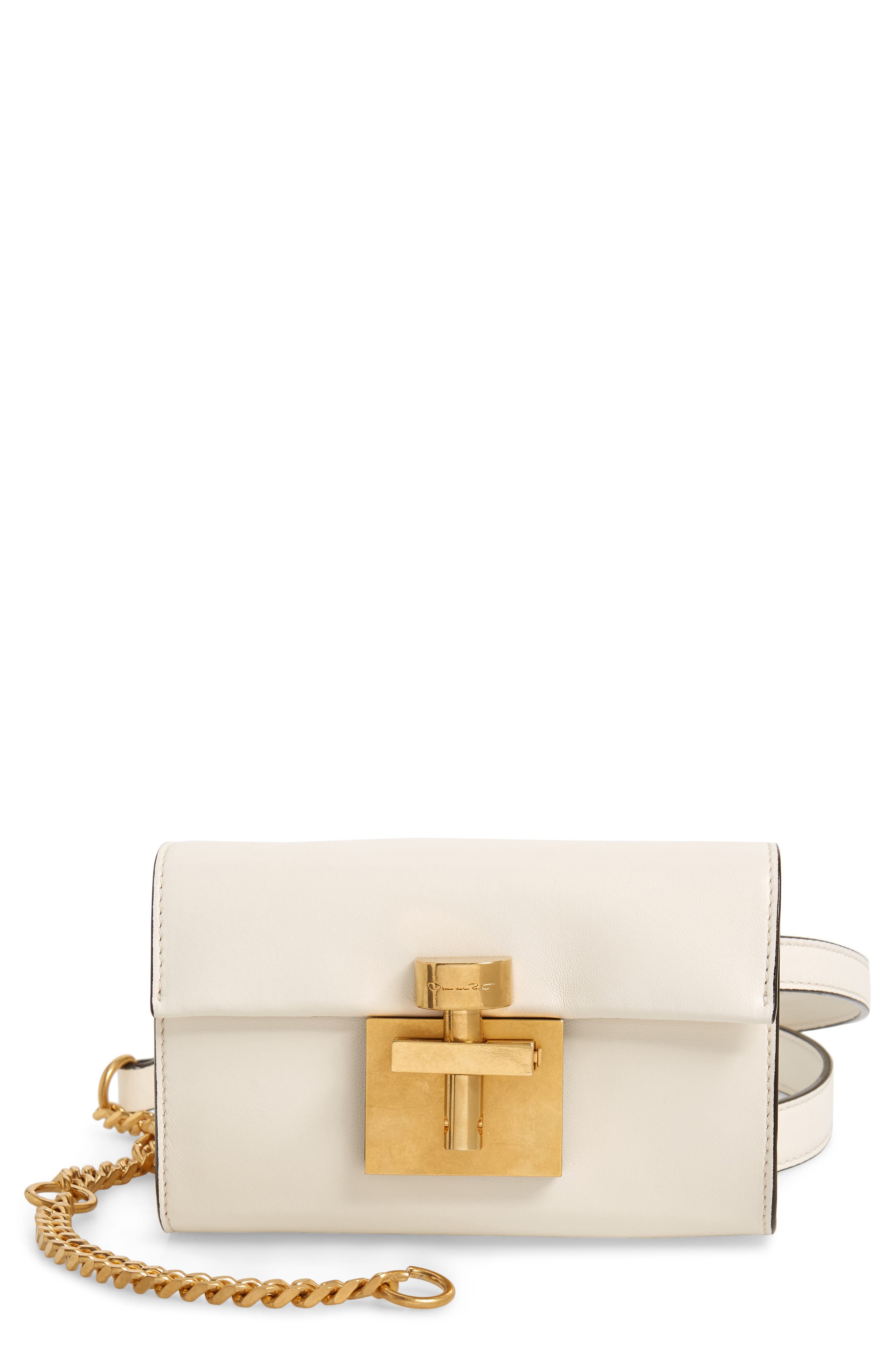 Alibi Leather Belt Bag, Main, color, IVORY