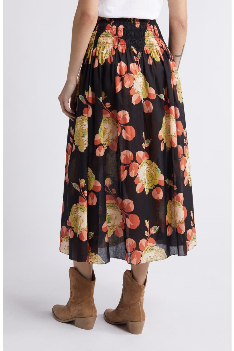 The Canary Floral Midi Skirt, Alternate, color, CABBAGE ROSE PRINT