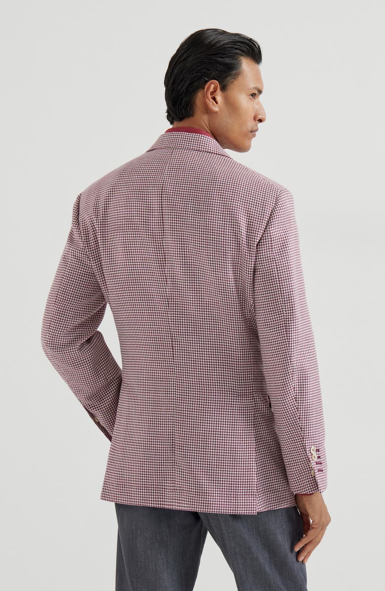 Brunello Cucinelli Houndstooth blazer, Alternate, color, Cherry