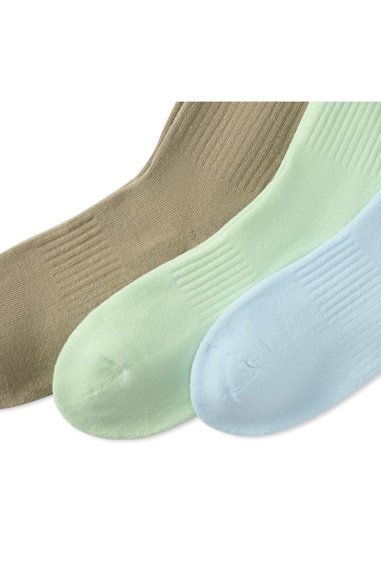 Polo Ralph Lauren Assorted 3-Pack Washed Cotton Blend Crew Socks, Alternate, color, Blue Multi