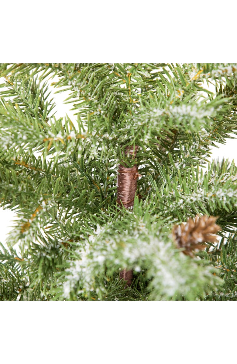 Northlight Lightly Flocked Pine Potted Artificial Christmas Tree with Pinecones - 22" - Unlit, Alternate, color, Green