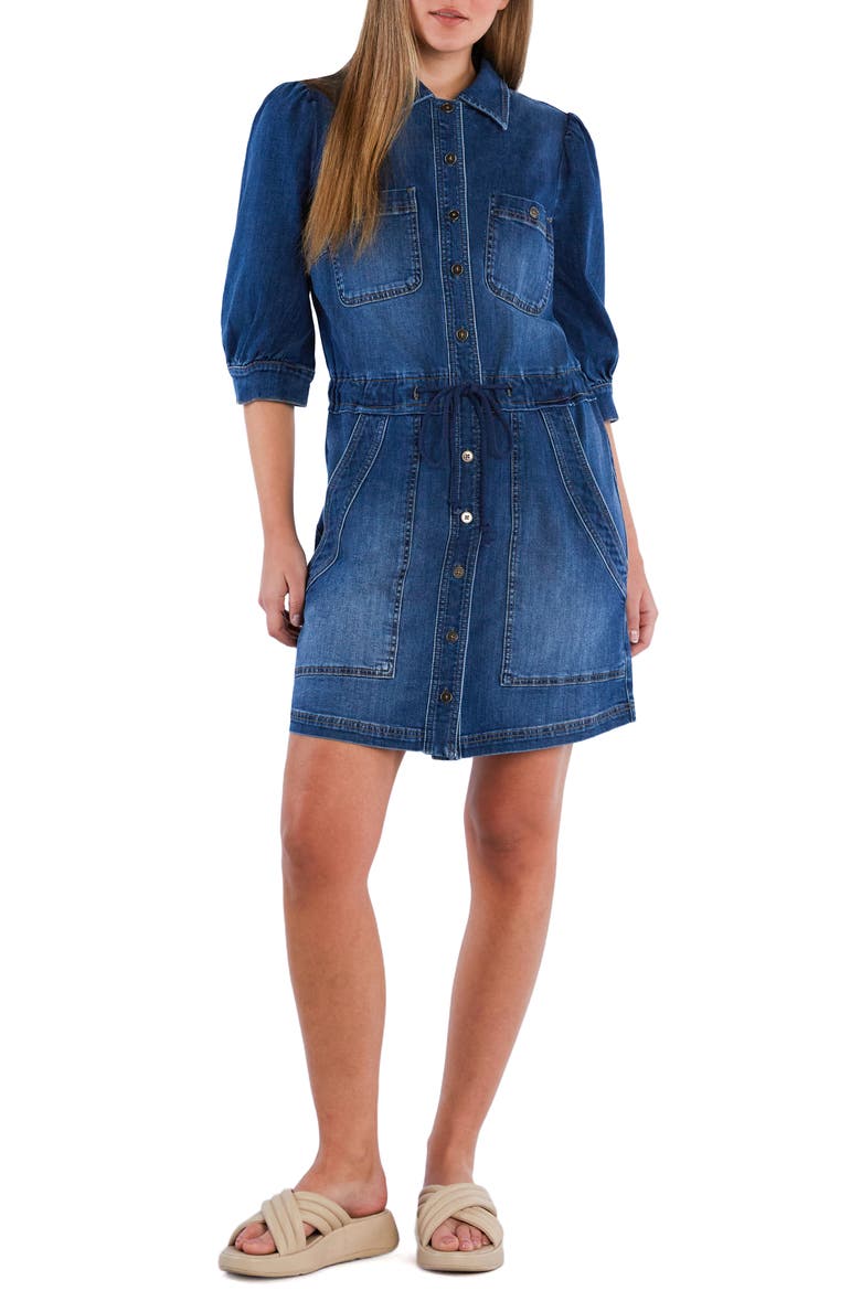 Denim Utility Dress, Main, color, MODERN BLUE