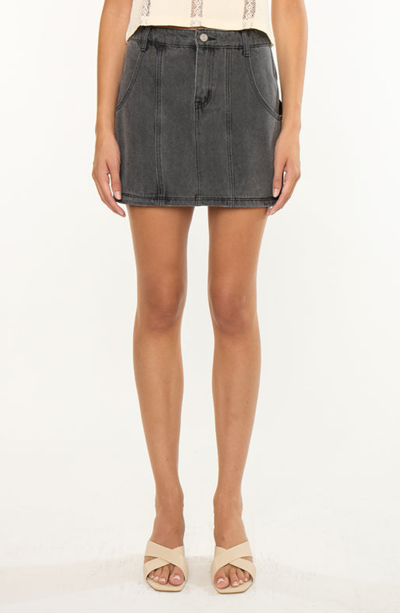 KanCan Elaine Mid Rise Mini Skirt, Main, color, Black