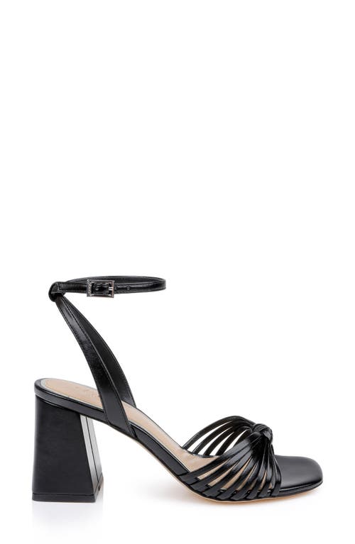 Jewel Badgley Mischka Nariah Ankle Strap Sandal In Black Leather
