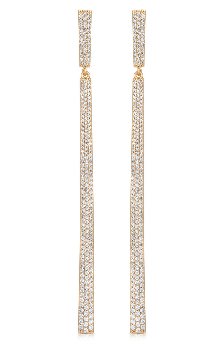 Ettika Gramercy Pavé Cubic Zirconia Linear Drop Earrings, Main, color, 
