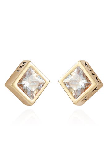 T Tahari Cubic Zirconia Stud Earrings In Gold