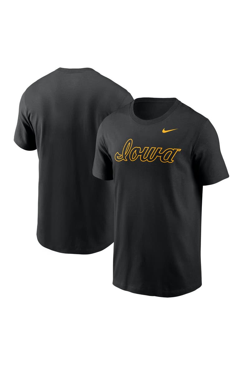 Men's Nike Black Iowa Hawkeyes Baseball Wordmark T-Shirt, Main, color, Black