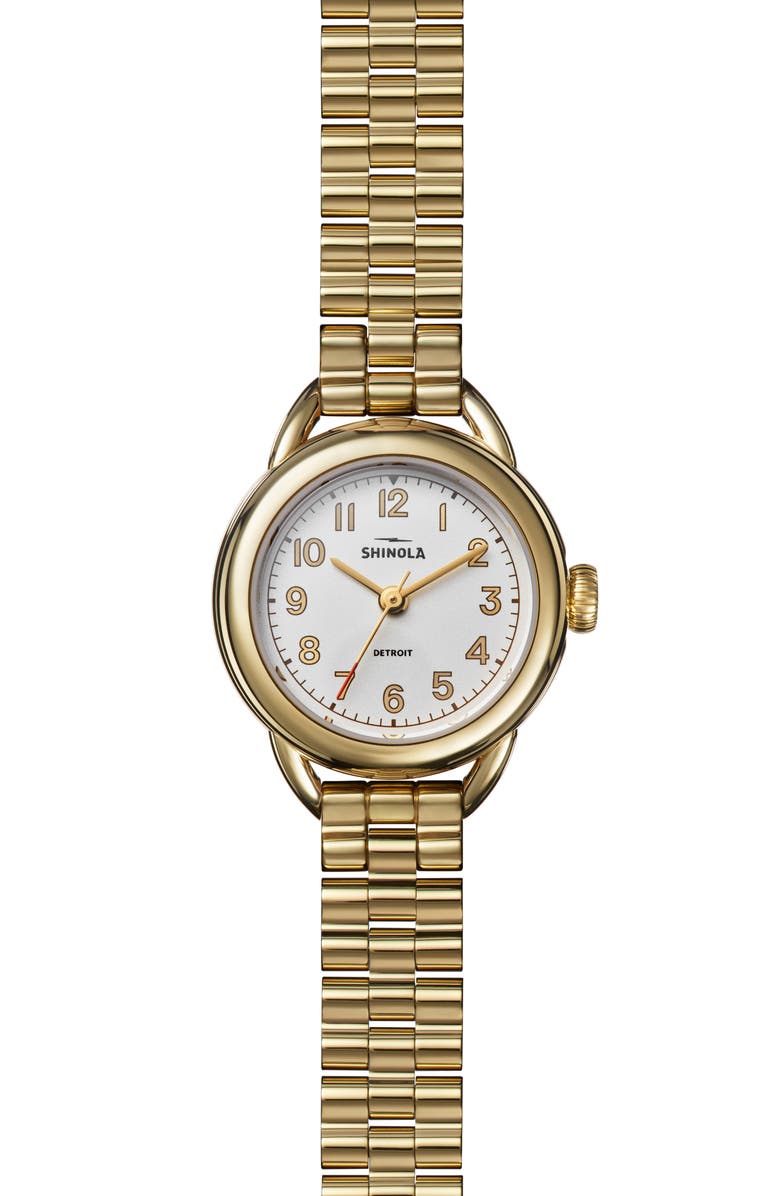 Shinola Runabout Bracelet Watch, 25mm, Main, color, Gold