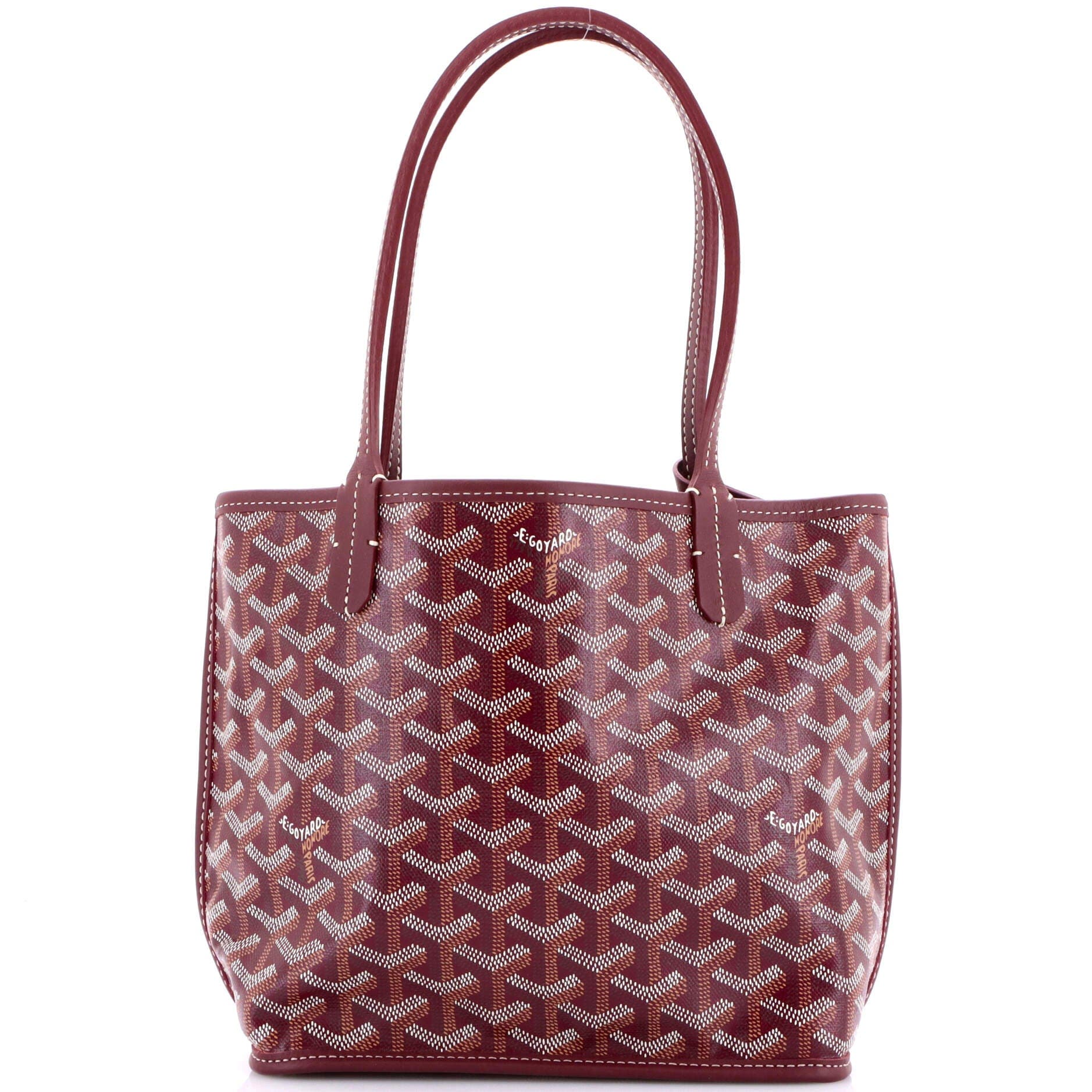 Pre-Owned Goyard Anjou Reversible Tote Coated Canvas Mini, Main, color, Red