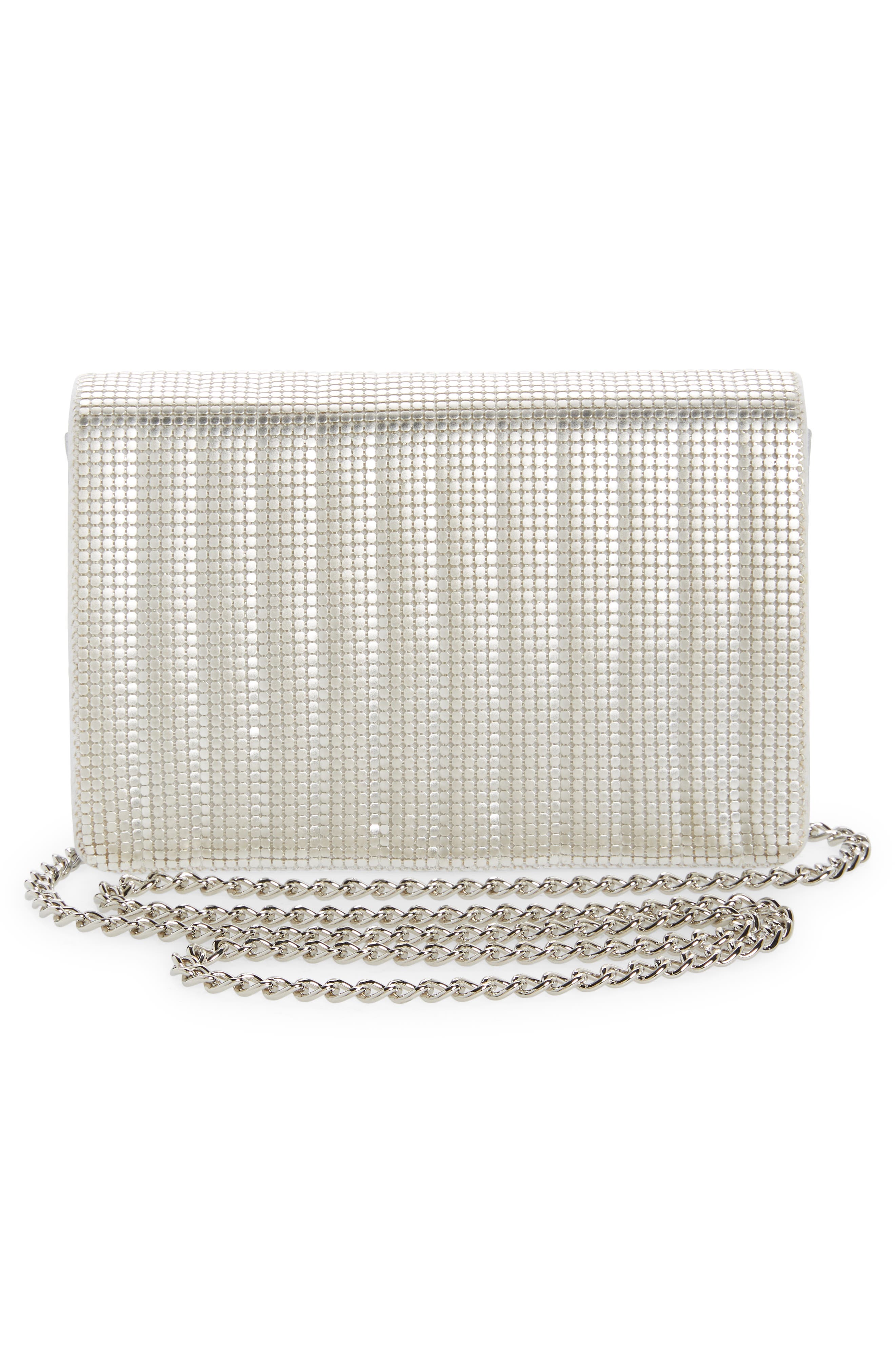 Sydney Quilted Clutch, Alternate, color, SATIN SILVER
