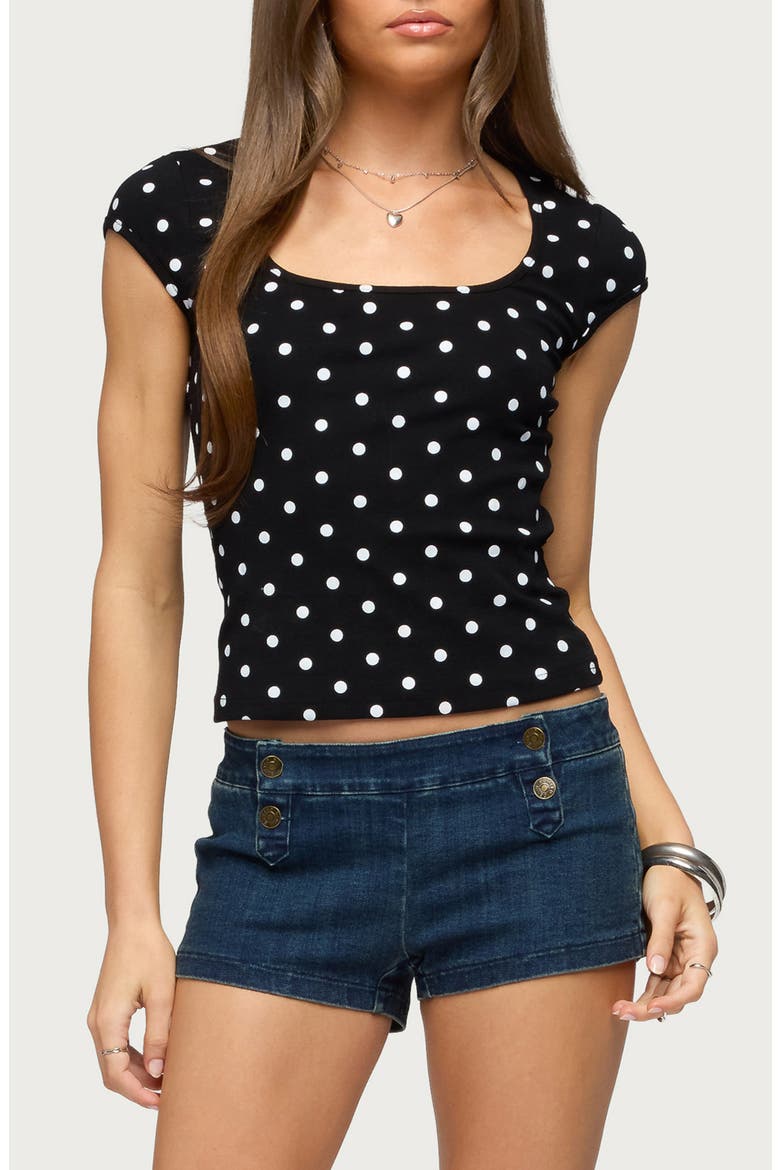 Mookie Dot Crop Top, Main, color, BLACK-AND-WHITE