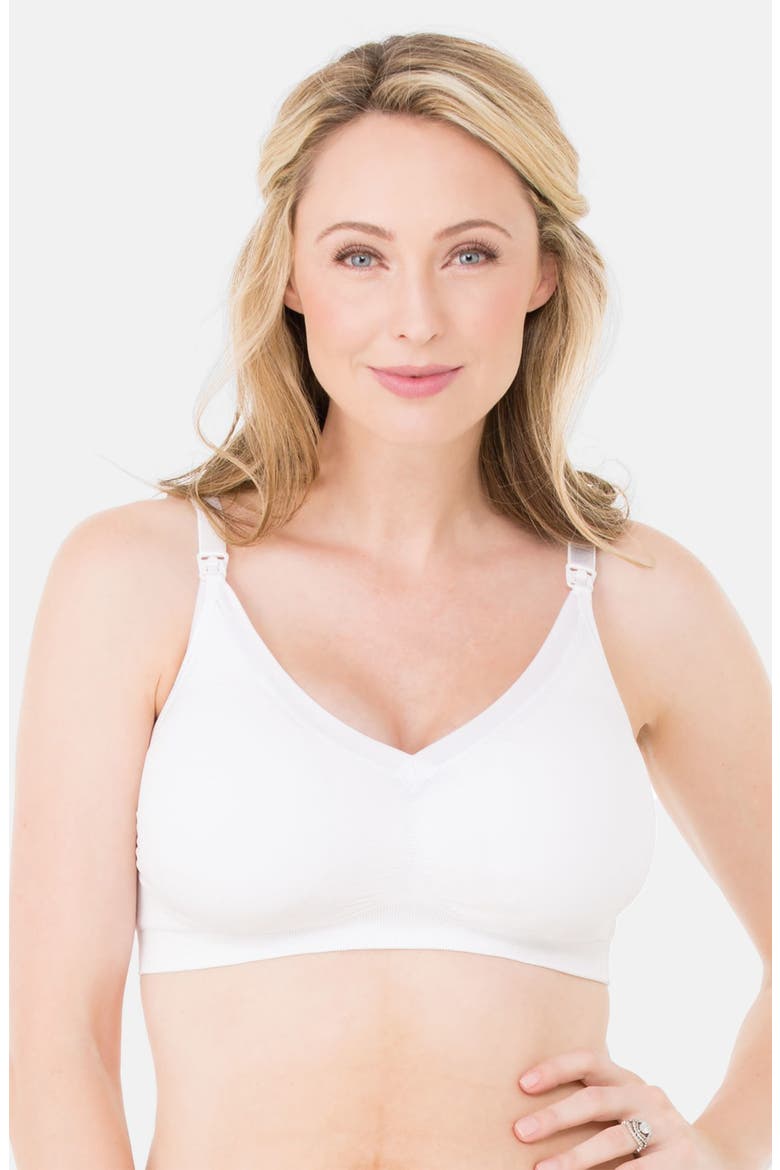 Ingrid & Isabel® Seamless Maternity/Nursing Bra, Main, color, WHITE