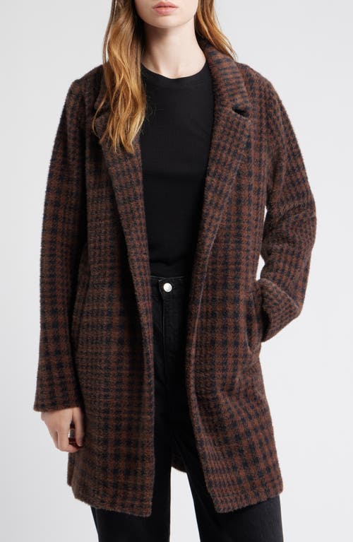 Thread & Supply Plaid Coat With Bib Hoodie In Brown