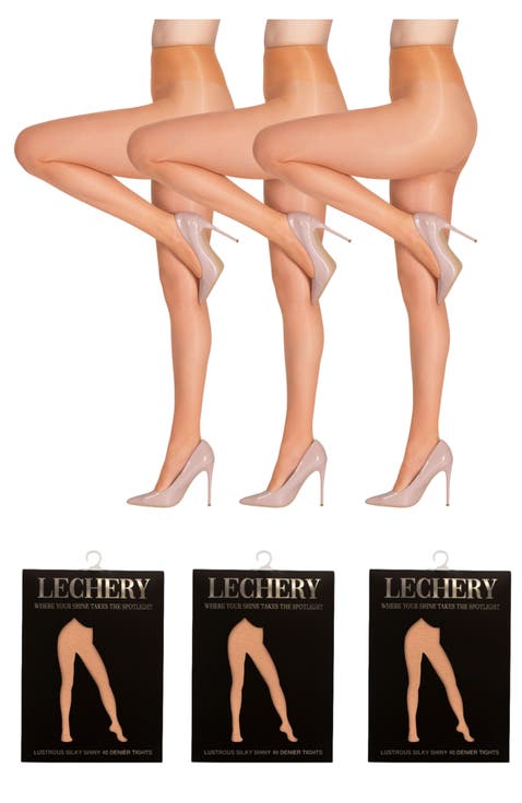 3 Pairs of Glossy Semi-Opaque Tights