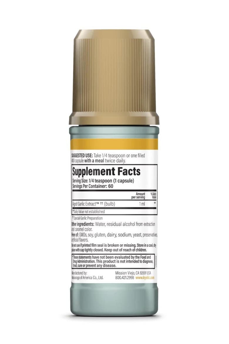 Aged Garlic Extract Cardiovascular Health, Liquid 2 Ounces, Alternate, color, None