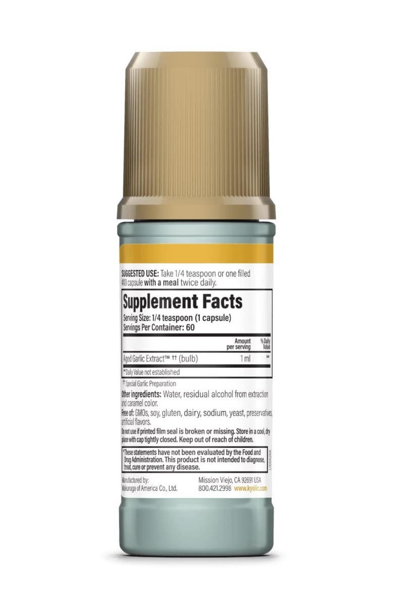 Kyolic Aged Garlic Extract Cardiovascular Health, Liquid 2 Ounces, Alternate, color, NO COLOR