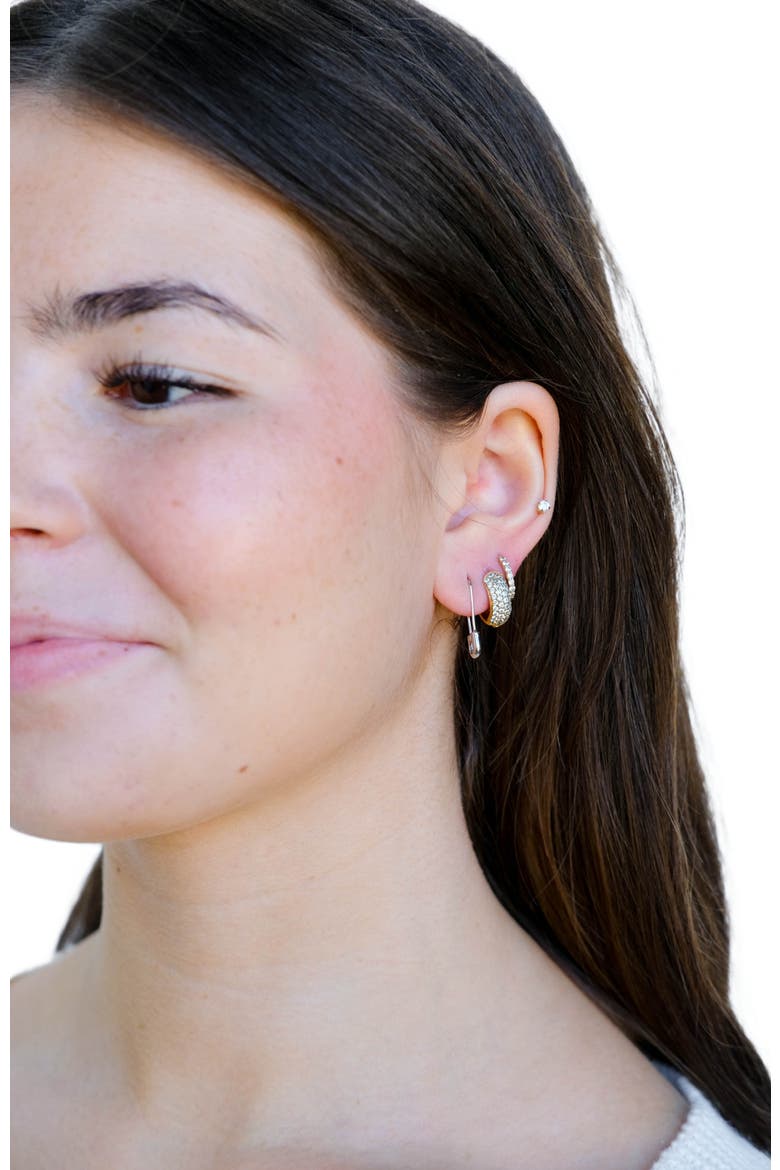 Safety Pin Threader Earrings, Alternate, color, Silver