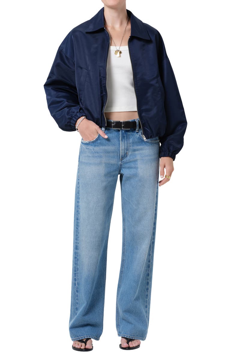 Citizens of Humanity Bubble Hem Nylon Bomber Jacket, Alternate, color, Navy