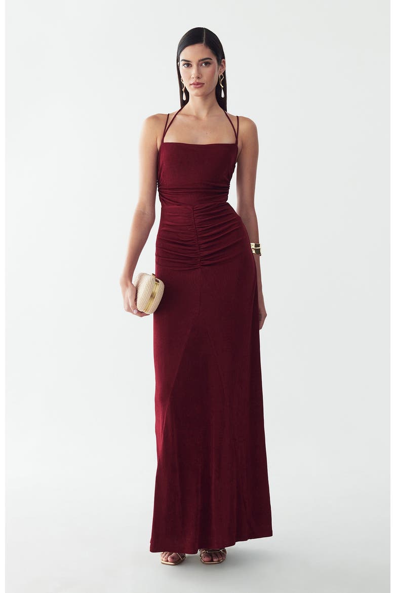 Sofia Maxi Dress, Alternate, color, Burgundy