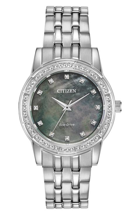 Women's Silhouette Crystal Accented Bracelet Watch, 31mm