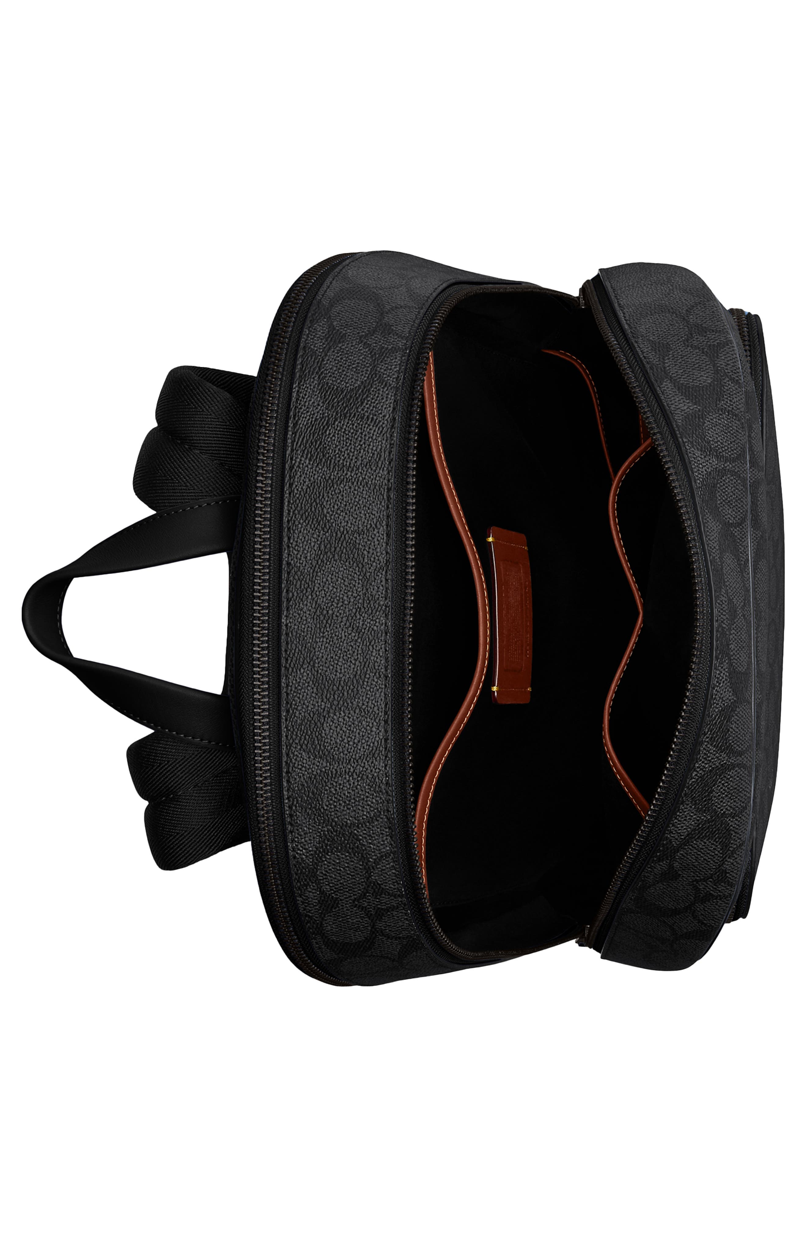 Gotham Coated Canvas & Leather Backpack, Alternate, color, CHARCOAL