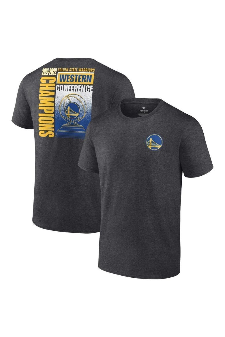 Men's Fanatics Branded Heathered Charcoal Golden State Warriors 2022 Western Conference Champions Play Your Game T-Shirt, Main, color, Heather Charcoal