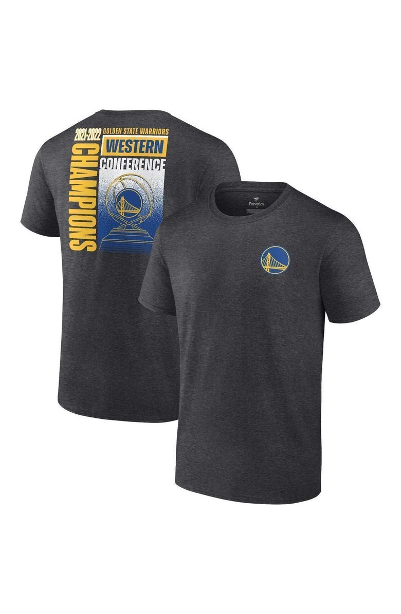 FANATICS Men's Fanatics Branded Heathered Charcoal Golden State Warriors 2022 Western Conference Champions Play Your Game T-Shirt, Main, color, 