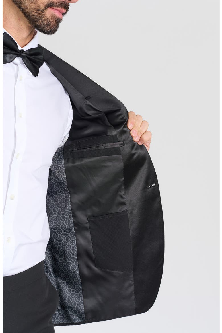 Tonal Jacquard Dinner Jacket, Alternate, color, BLACK