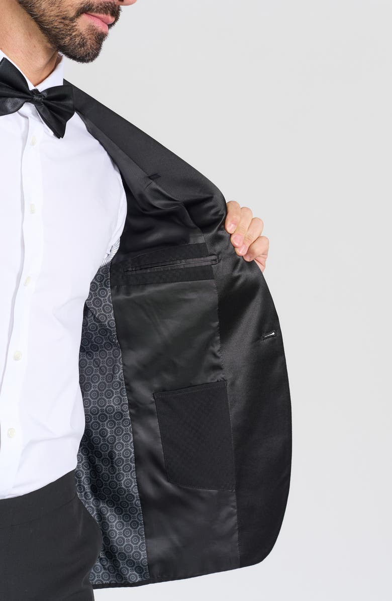 SAVILE ROW CO Tonal Jacquard Dinner Jacket, Alternate, color, Black