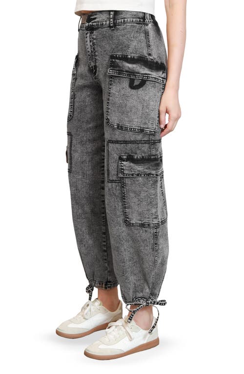 Madden Girl Bow Back Cuffed Slouchy Wide Leg Jeans In Gray