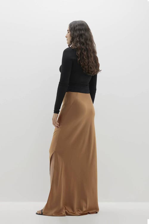Naked Cashmere Siren Silk Maxi Skirt In Brown