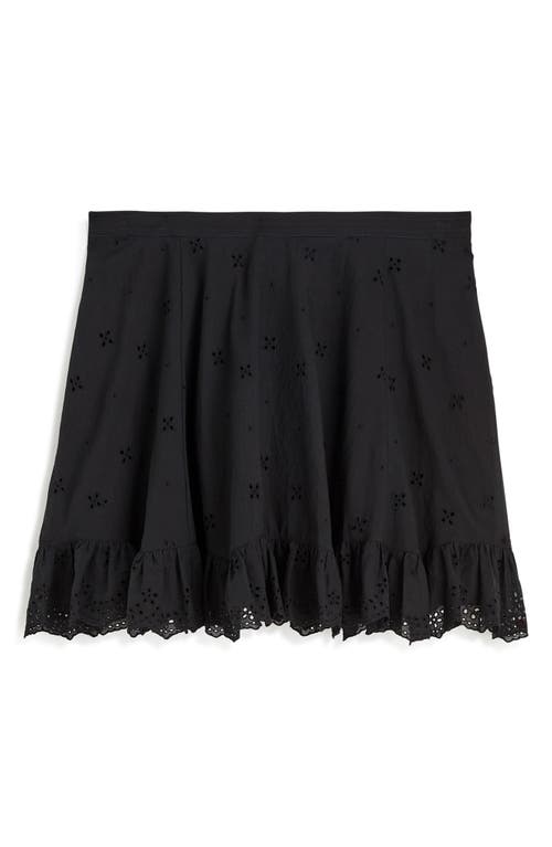 Madewell Cotton Voile Eyelet Miniskirt In Jet Black