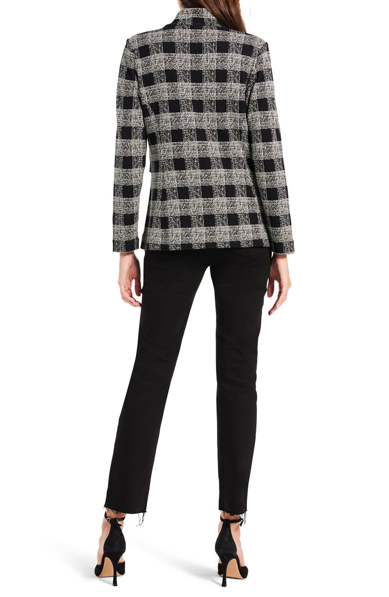 NIC+ZOE Perfectly Plaid Metallic Cotton Blend Knit Blazer, Alternate, color, 