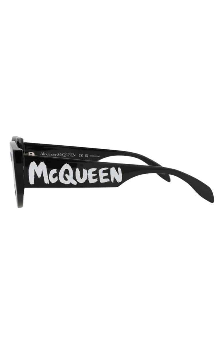 McQueen 54mm Oval Sunglasses, Alternate, color, Black Black Grey