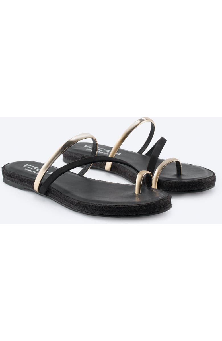VISCATA Miramar Suede Espadrille Sandal Flats, Alternate, color, Black