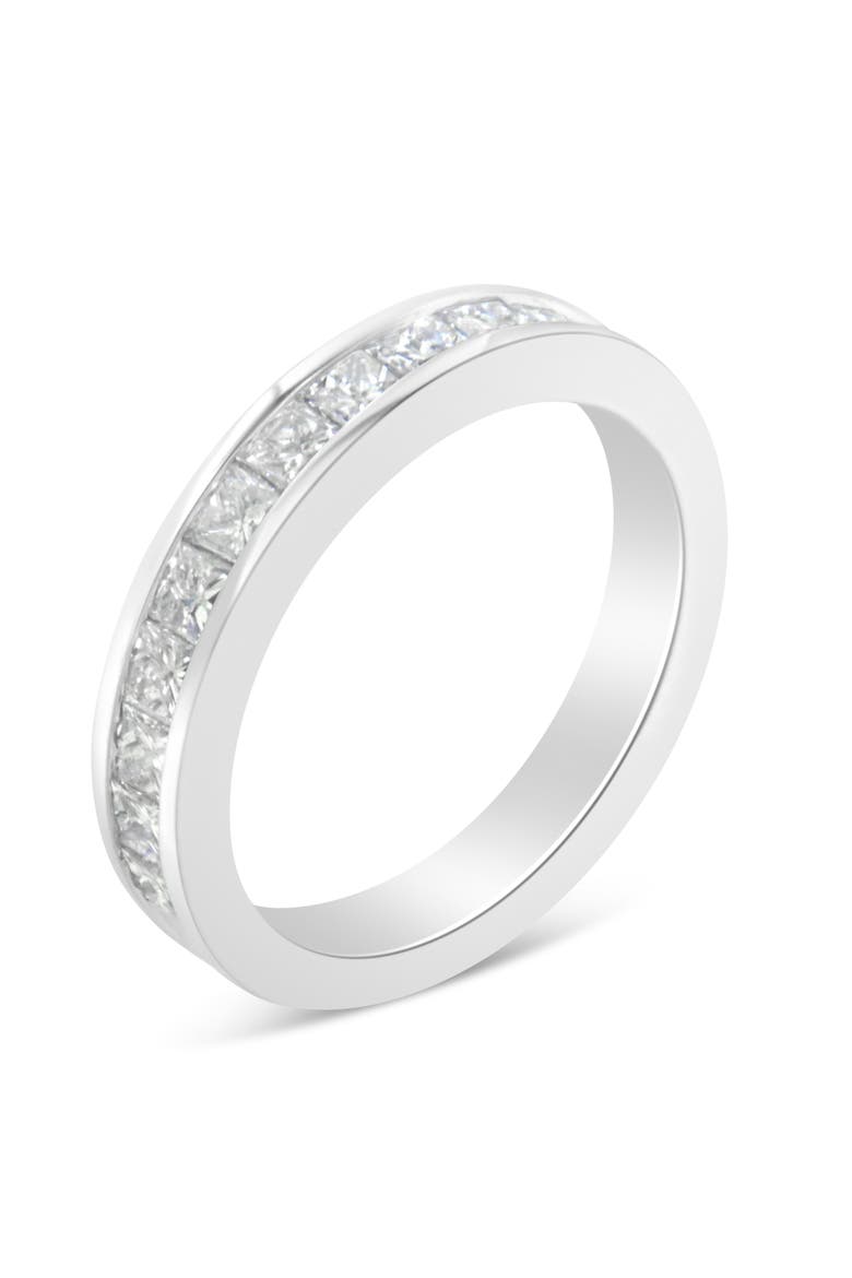18K White Gold Princess Cut 1.0 Cttw Diamond Band Ring, Alternate, color, White Gold