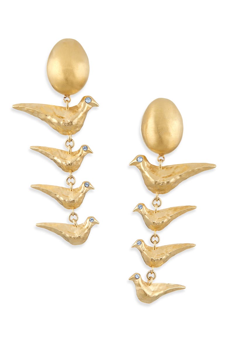 Lucky Charms Golden Bird Drop Earrings, Main, color, GOLDEN YELLOW