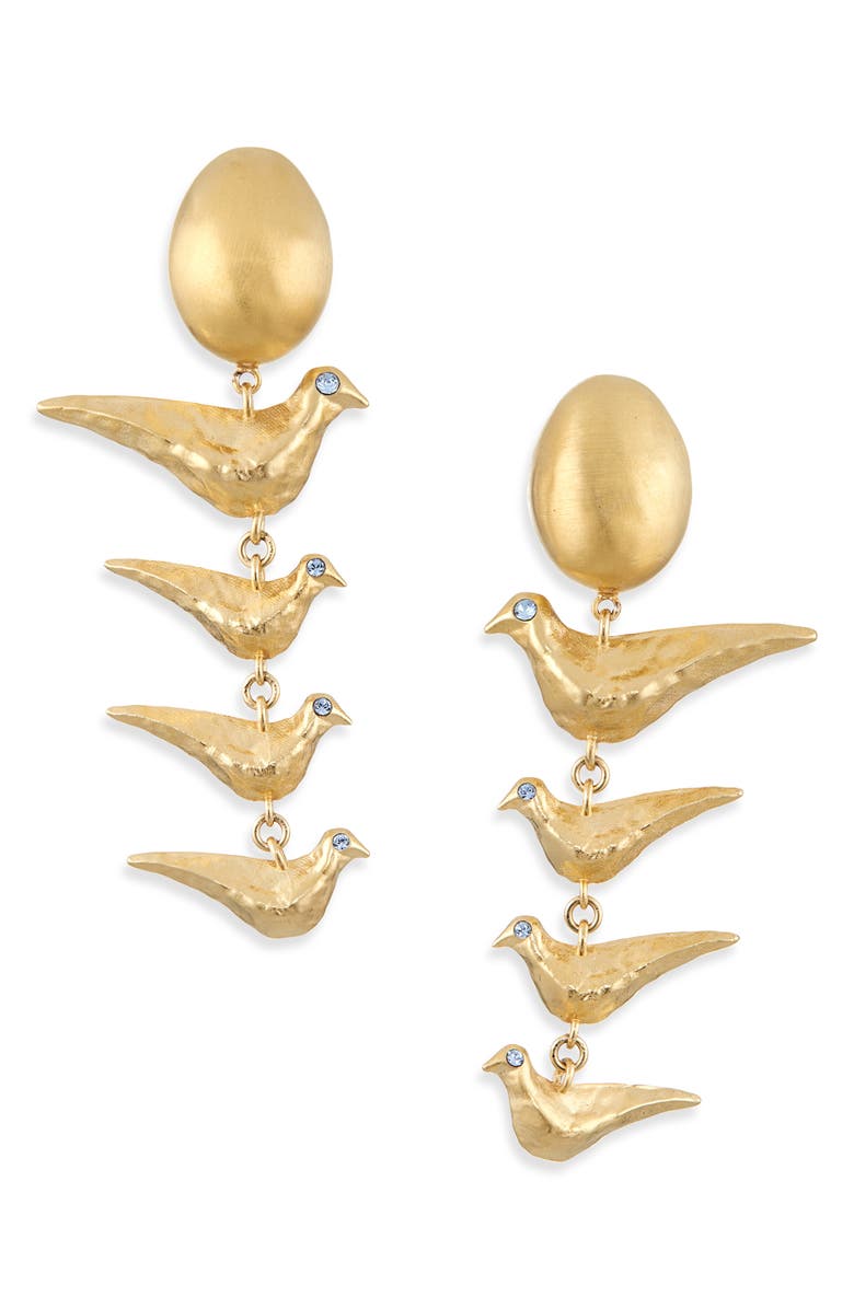 Givenchy Lucky Charms Golden Bird Drop Earrings, Main, color, Golden Yellow
