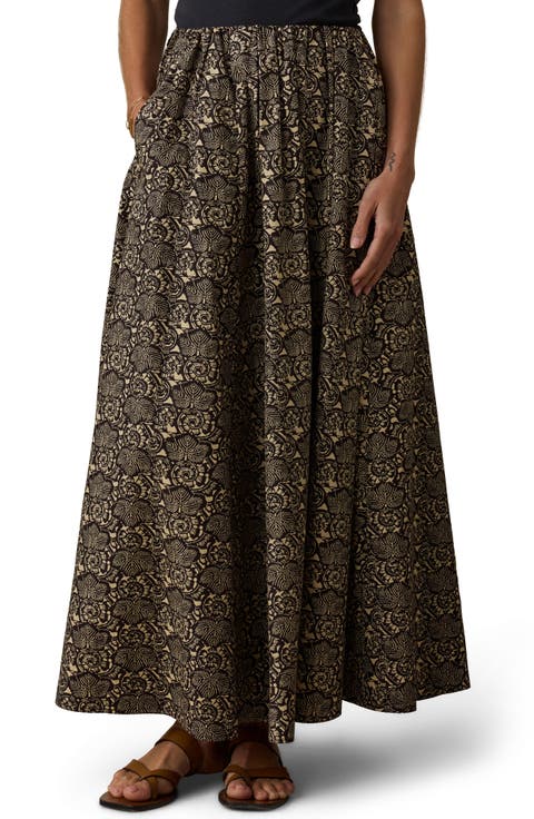 Coastal Poplin Nera Maxi Skirt