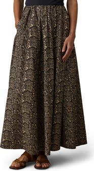 Faherty Coastal Poplin Nera Maxi Skirt