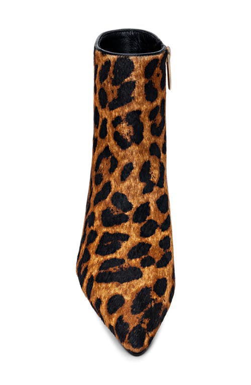 L'agence Lilly Iii Genuine Calf Hair Pointed Toe Bootie In Animal Print