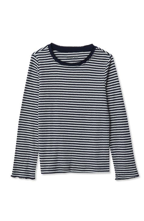 Girls Long Sleeve Pointelle Knit Shirt