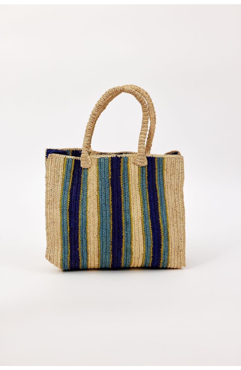 Hat Attack Arlington Stripe Tote, Main, color, Ocean Stripe