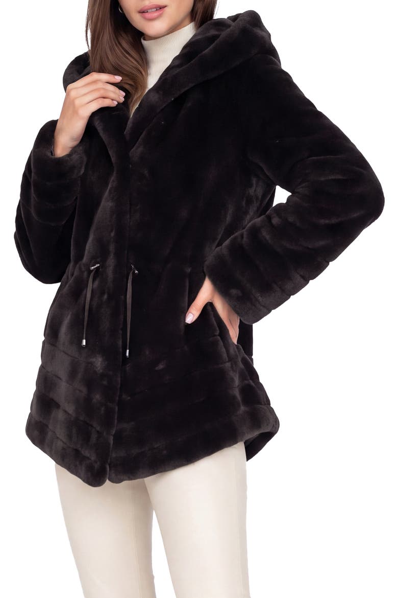 Genuine Shearling Jacket Reversible To Taffeta, Alternate, color, BROWN/BLACK