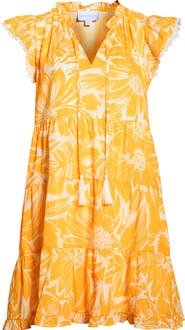 SUGARLIPS Joni Flutter Sleeve Ruffle Hem Dress